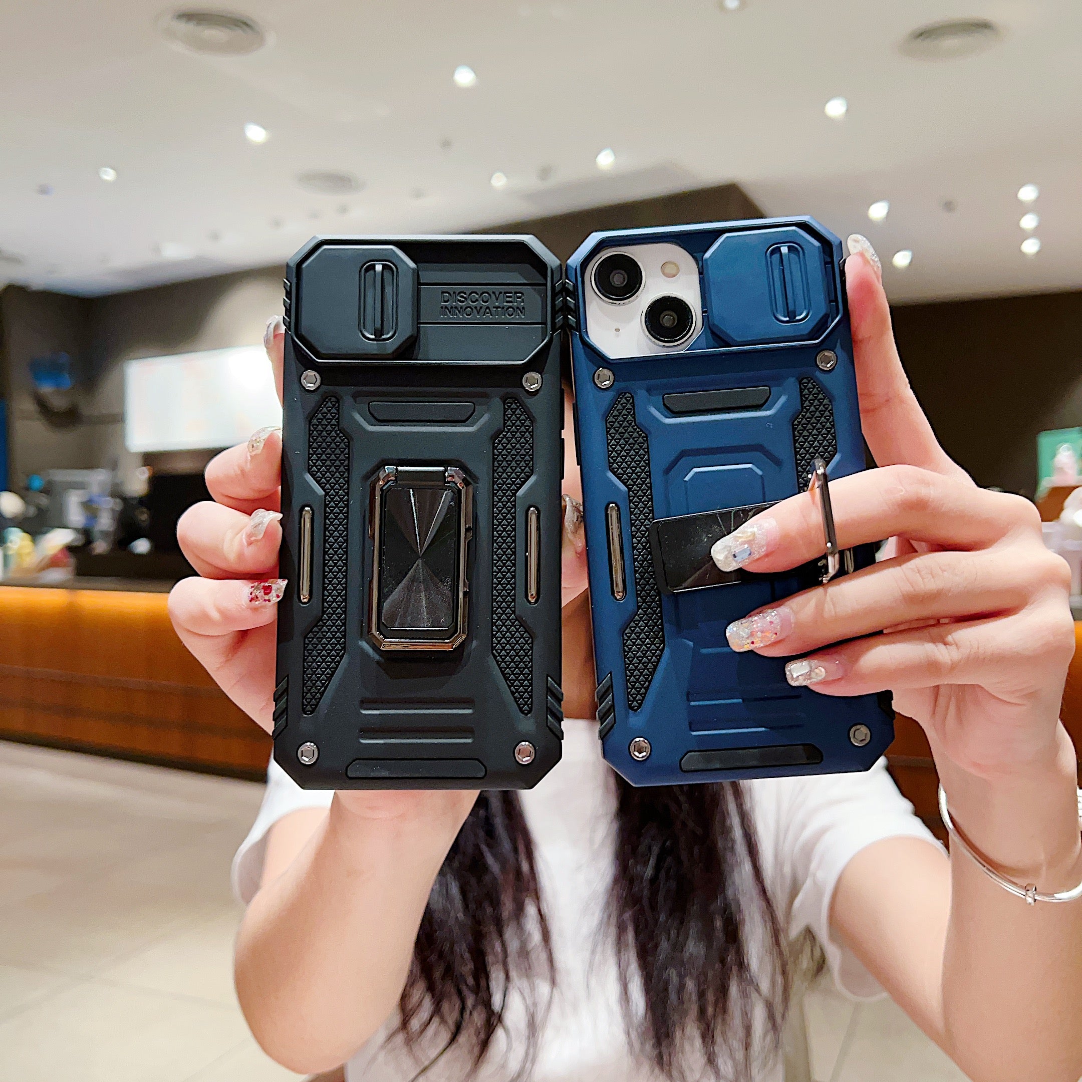Shockproof Camera Shutter Ring Holder PC (Hard) Stand Cover - Samsung M23