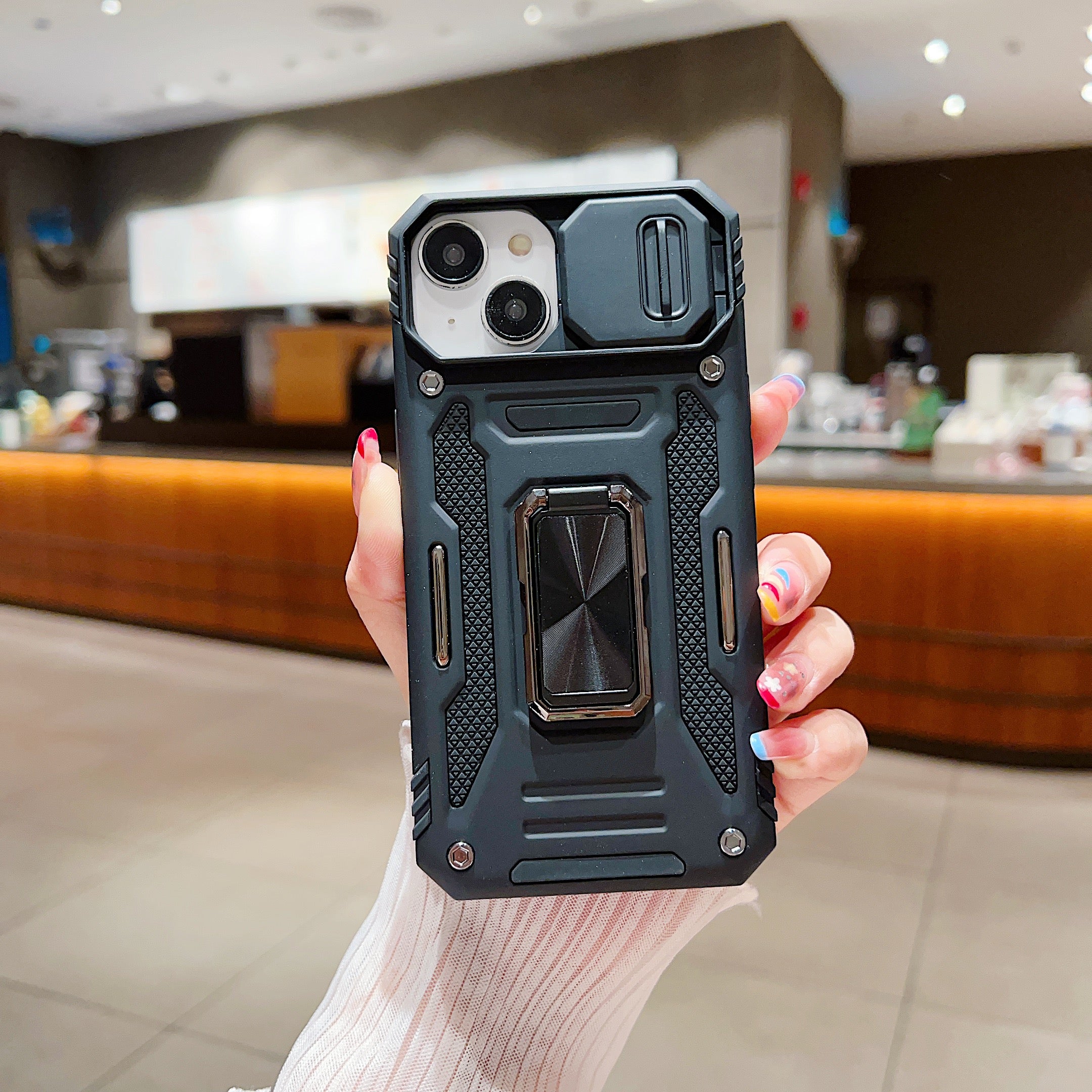 Shockproof Camera Shutter Ring Holder PC (Hard) Stand Cover - Samsung M23