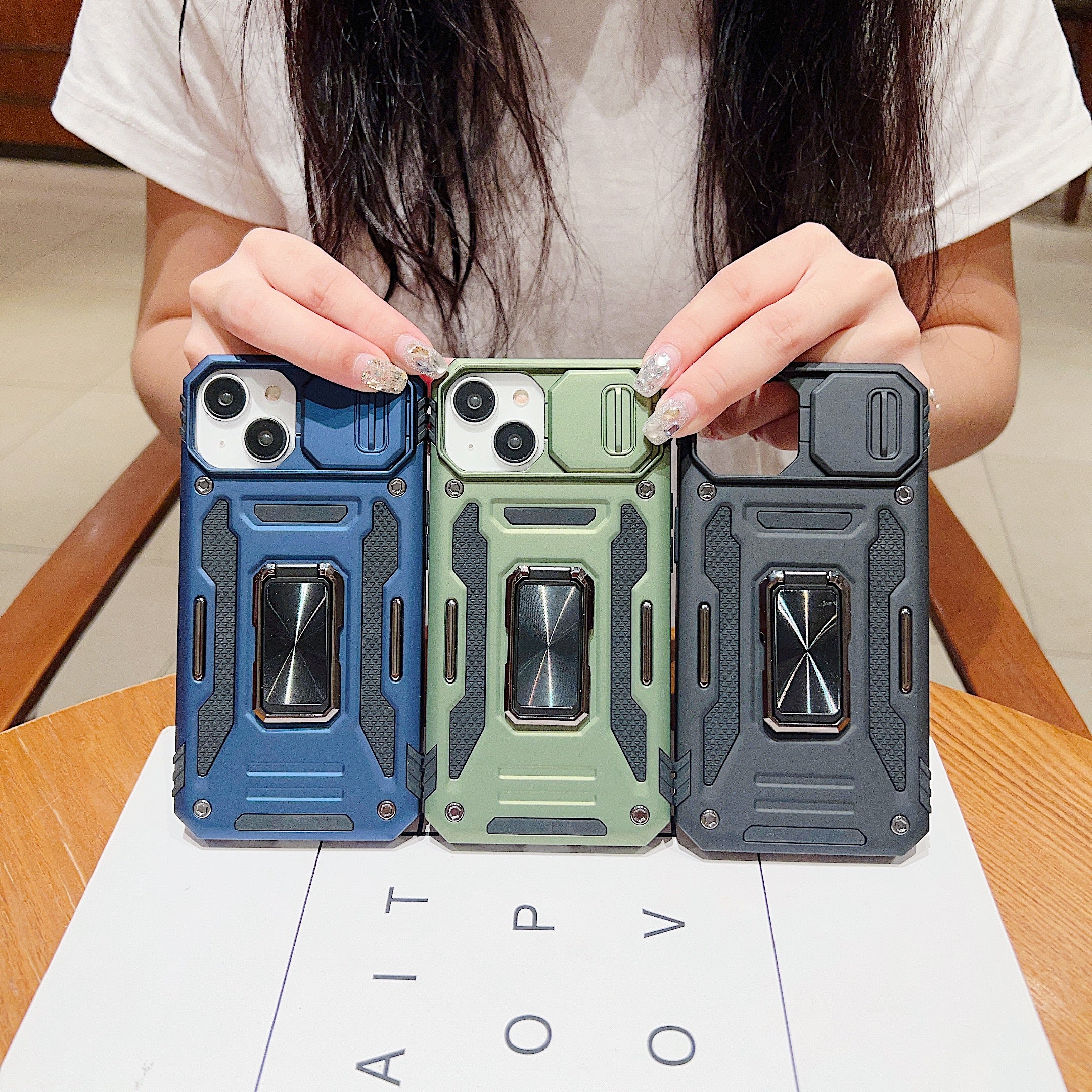 Shockproof Camera Shutter Ring Holder PC (Hard) Stand Cover - Samsung M23
