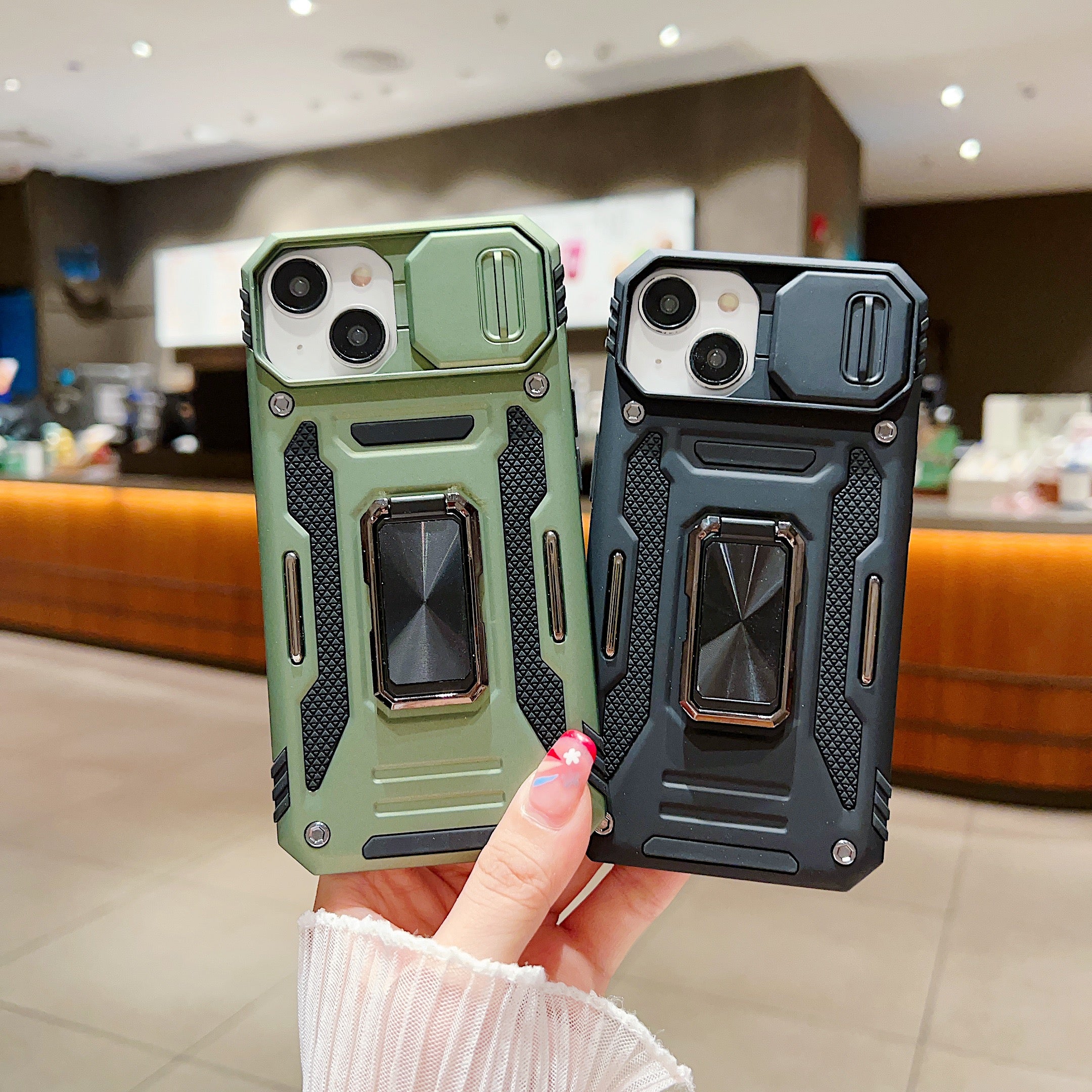Shockproof Camera Shutter Ring Holder PC (Hard) Stand Cover - Samsung M23