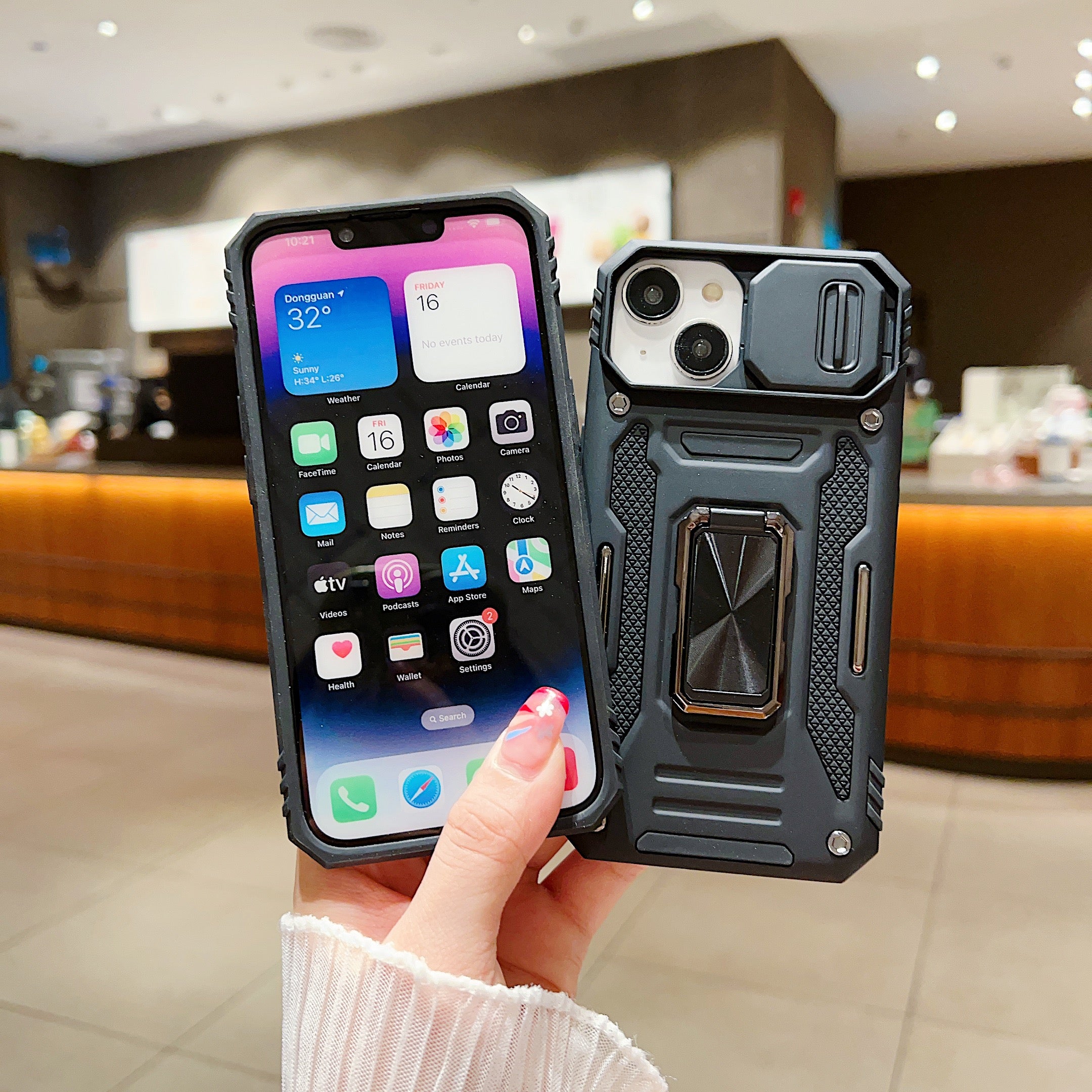 Shockproof Camera Shutter Ring Holder PC (Hard) Stand Cover - Samsung M23