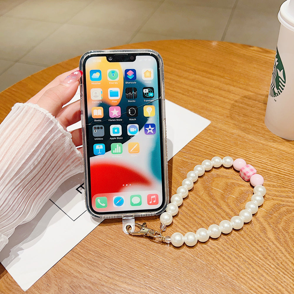 Shockproof Bling Pearl PC (Hard) Case With Pearl Bracelet - OnePlus Nord CE 3 Lite