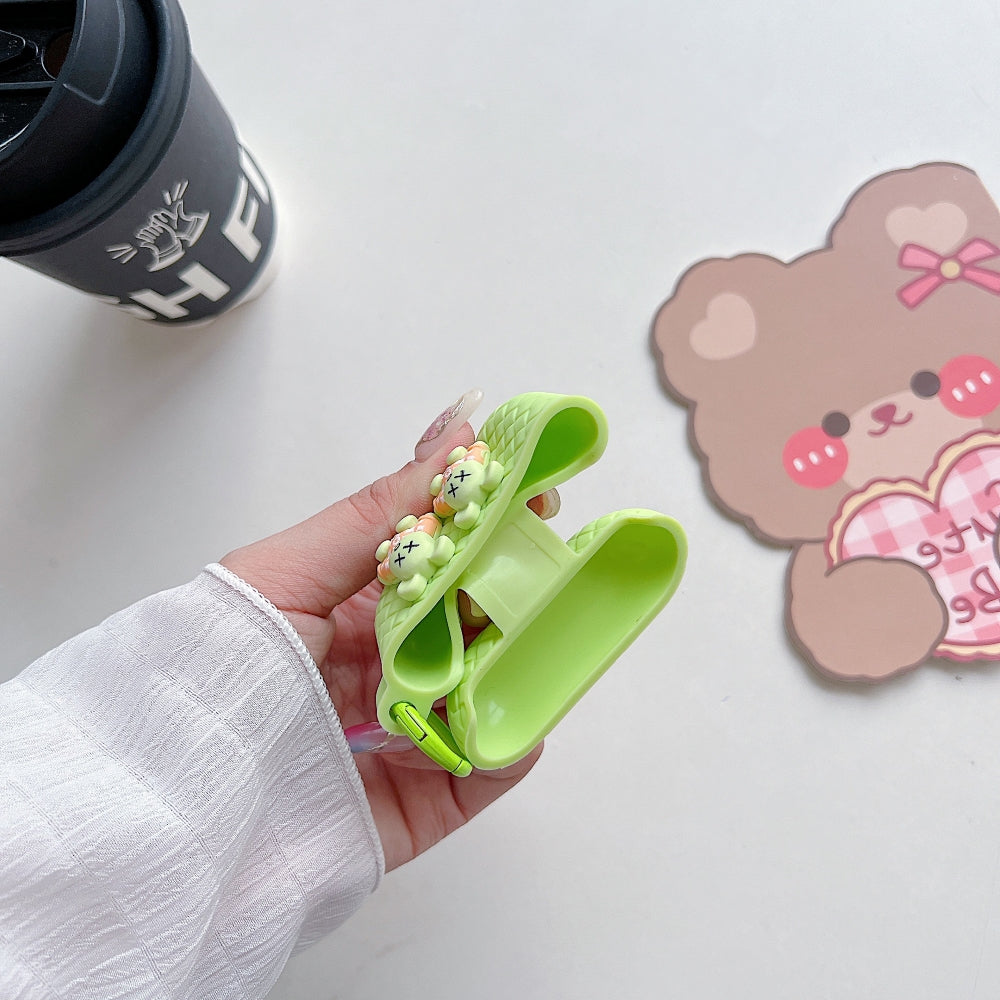 Tiny Bear Pattern Silicone Soft Case | PC (Hard) Case with Keychain Hook for Airpod Pro 2 | Airpod 3 | Airpod 4