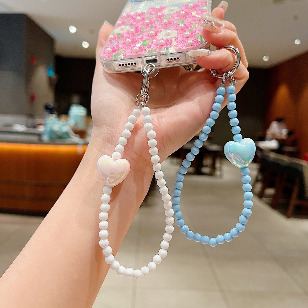 Small Acrylic Heart Stone Bead Phone Charm | Bracelet | Keychain | Handbag Charm