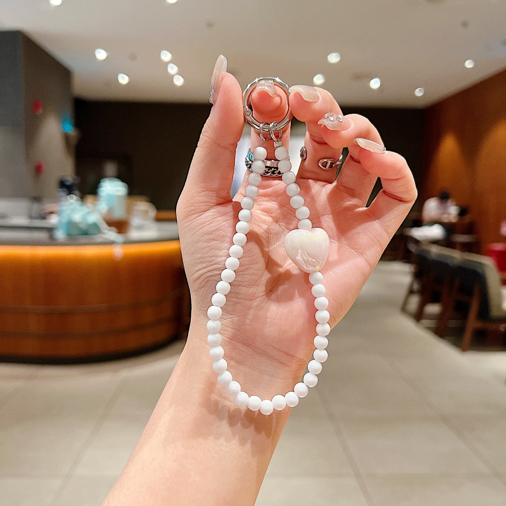 Small Acrylic Heart Stone Bead Phone Charm | Bracelet | Keychain | Handbag Charm