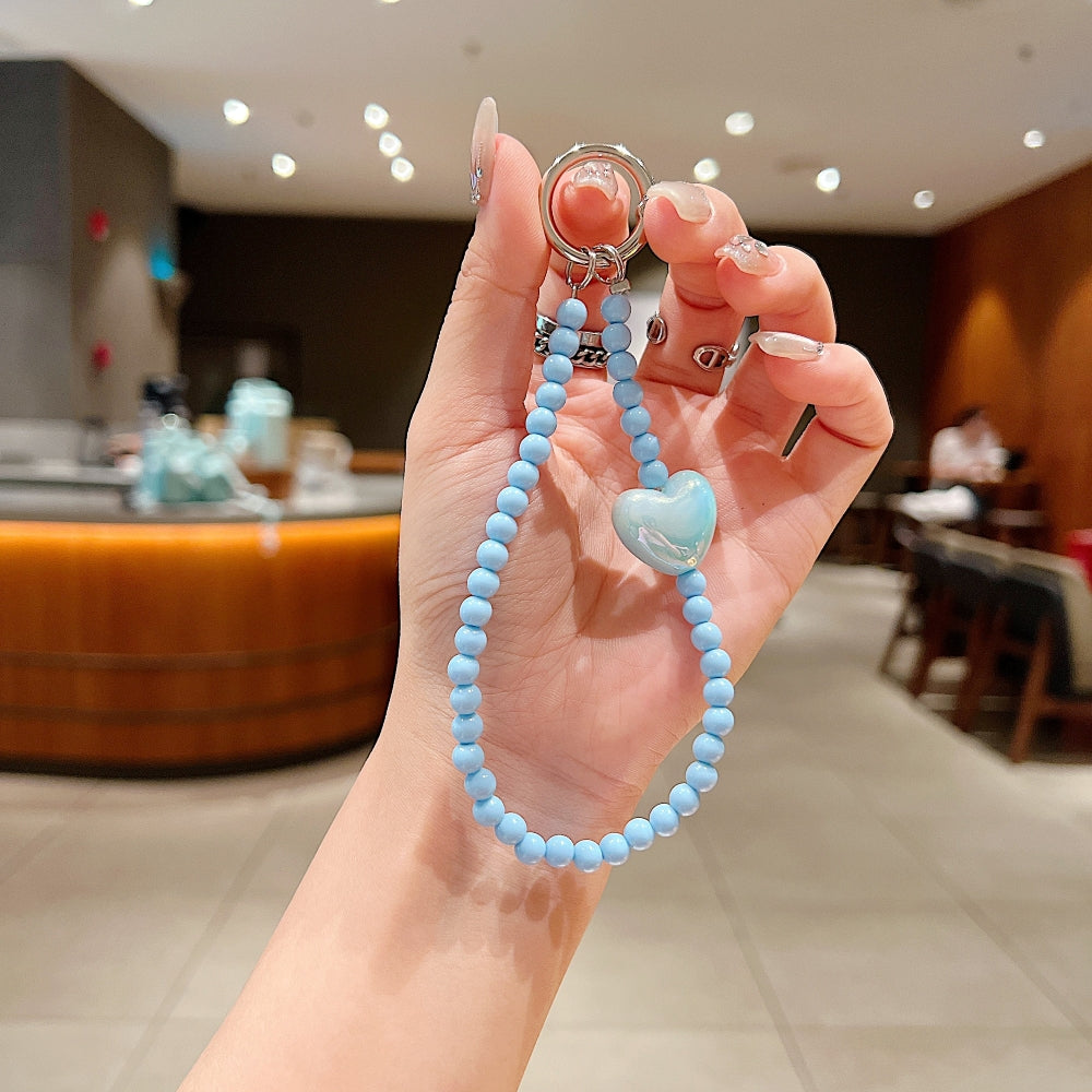 Small Acrylic Heart Stone Bead Phone Charm | Bracelet | Keychain | Handbag Charm
