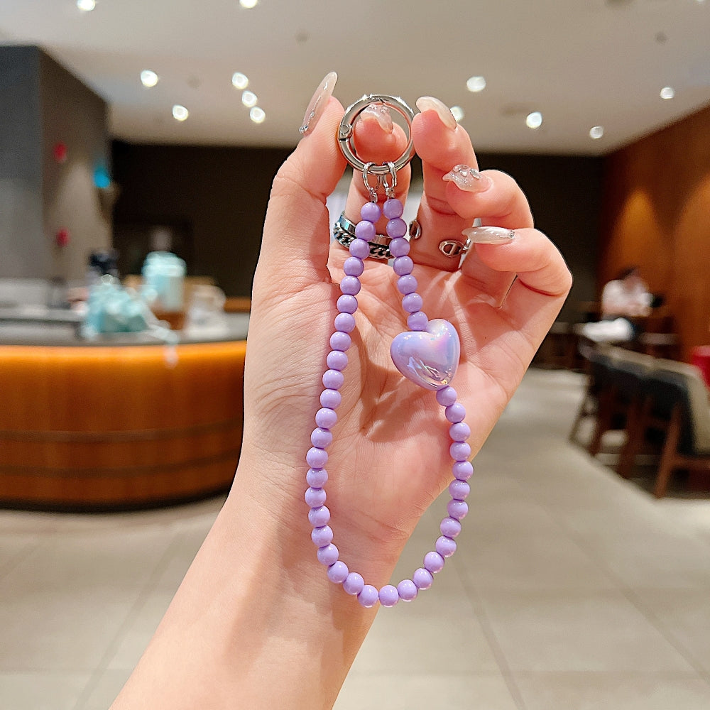 Small Acrylic Heart Stone Bead Phone Charm | Bracelet | Keychain | Handbag Charm