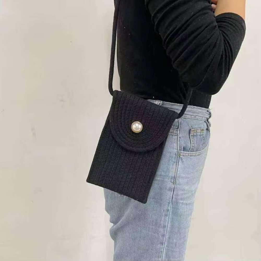 Soft Knit Button Sling Pouch