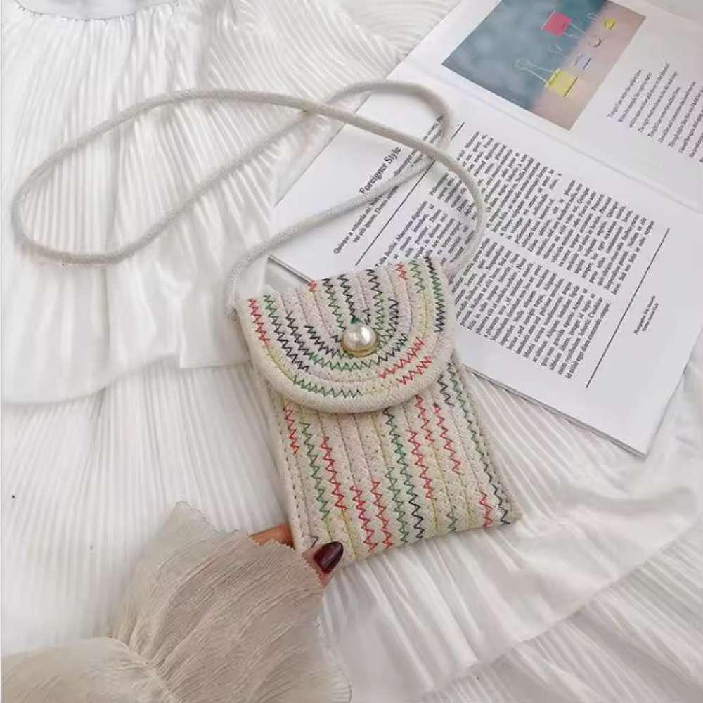 Soft Knit Button Sling Pouch