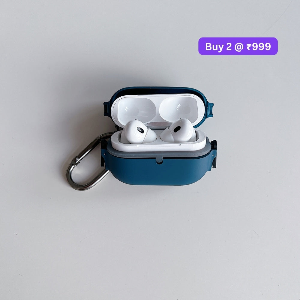 Soft Silicone 360 Degree Shock Absorbing Airpod Case with Keychain Hook for Airpod Pro 2 | Airpod 4