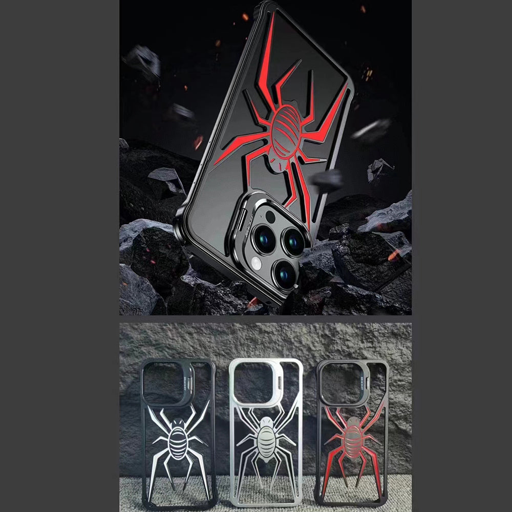 Spider Design Smart Kickstand Bumper Phone Case - iPhone 15