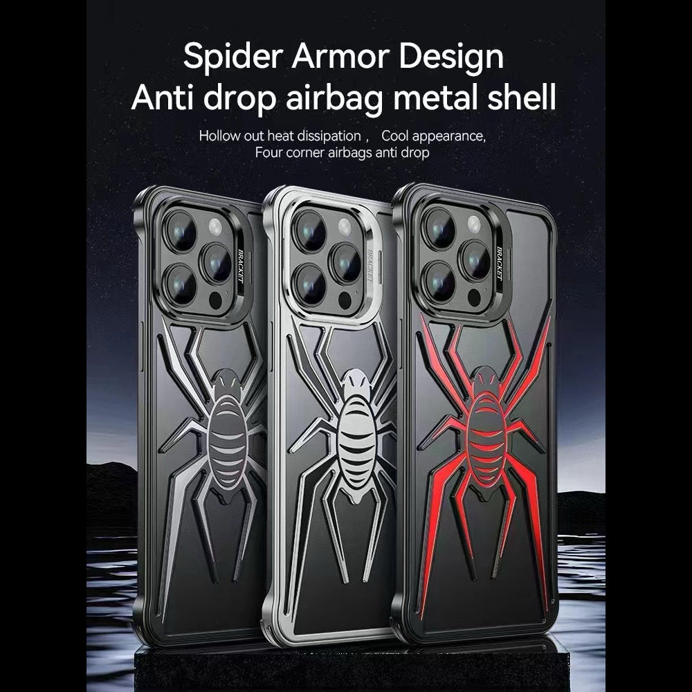 Spider Design Smart Kickstand Bumper Phone Case - iPhone 14