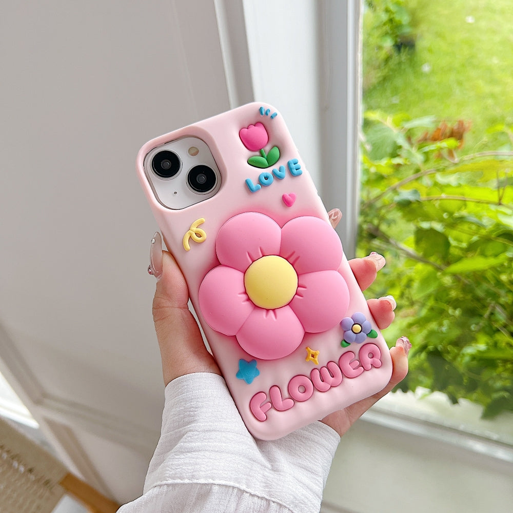 Spring Flower Stand Silicone Phone Case