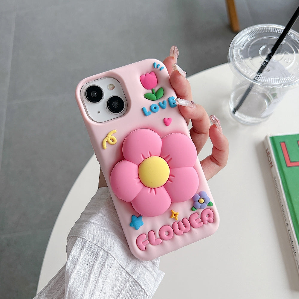 Spring Flower Stand Silicone Phone Case