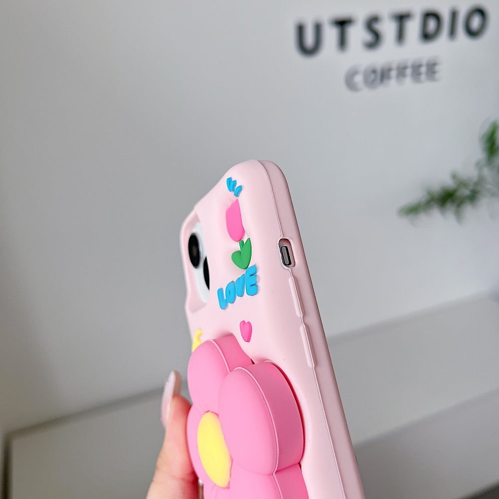 Spring Flower Stand Silicone Phone Case