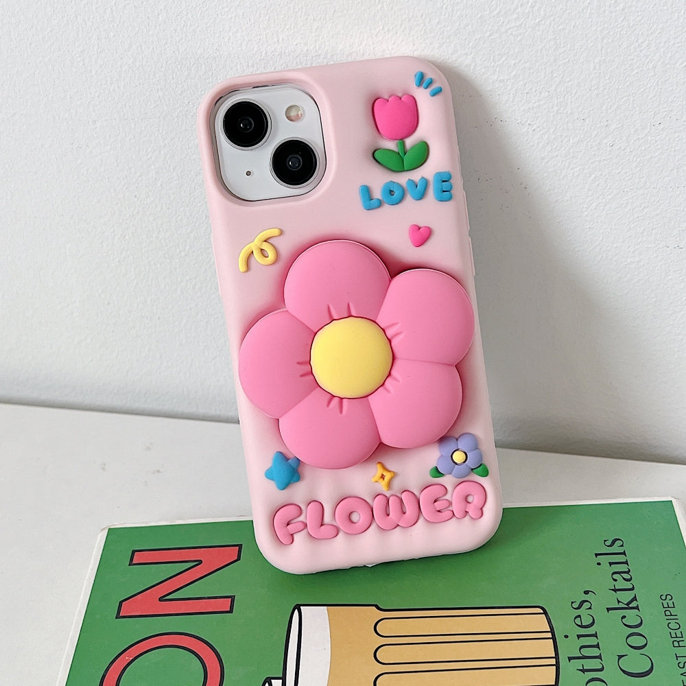 Spring Flower Stand Silicone Phone Case