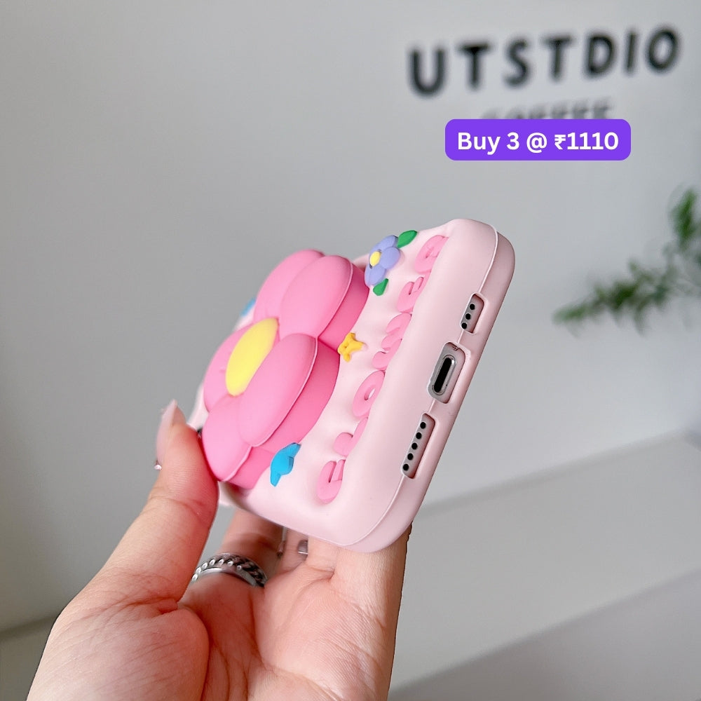 Spring Flower Stand Silicone Soft Phone Case | Mobile Cover - iPhone 13