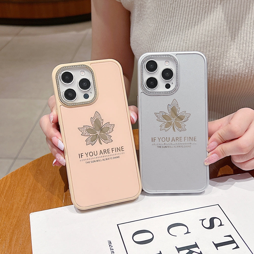 Stamping Leave Design TPU (Soft) Phone Case - iPhone 16 Plus