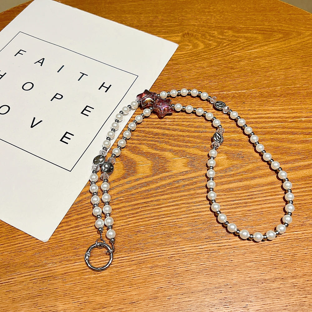 Starlight Pearl Charm Phone Chain | Phone Strap