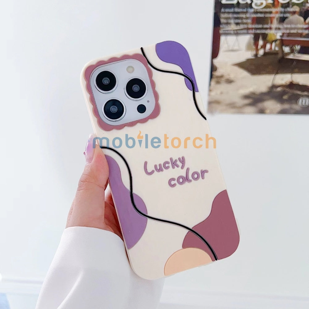 Stitching Art Geometry Pattern Soft Silicone Phone Case - iPhone 15