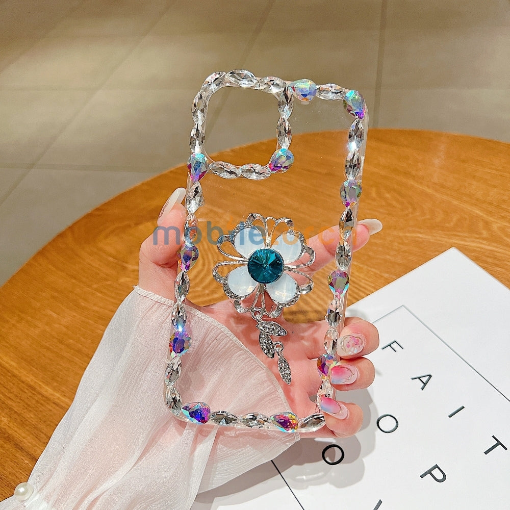 Sunflower Diamond Border Transparent Phone Case - iPhone 14 Pro