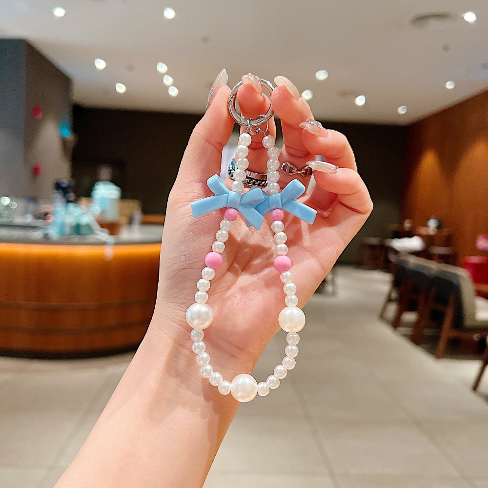 Sweet Pearl Bow Chain Style Phone Charm | Keychain | Handbag Charm