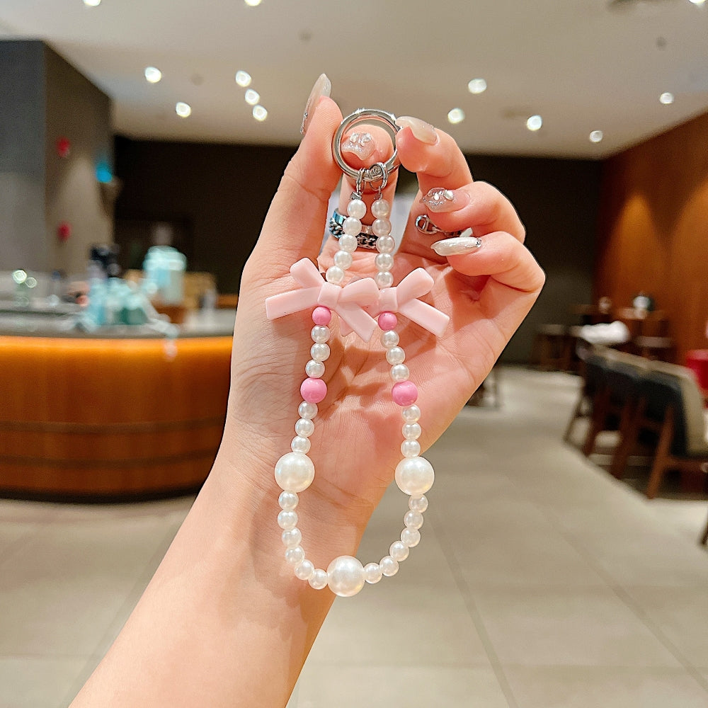 Sweet Pearl Bow Chain Style Phone Charm | Keychain | Handbag Charm