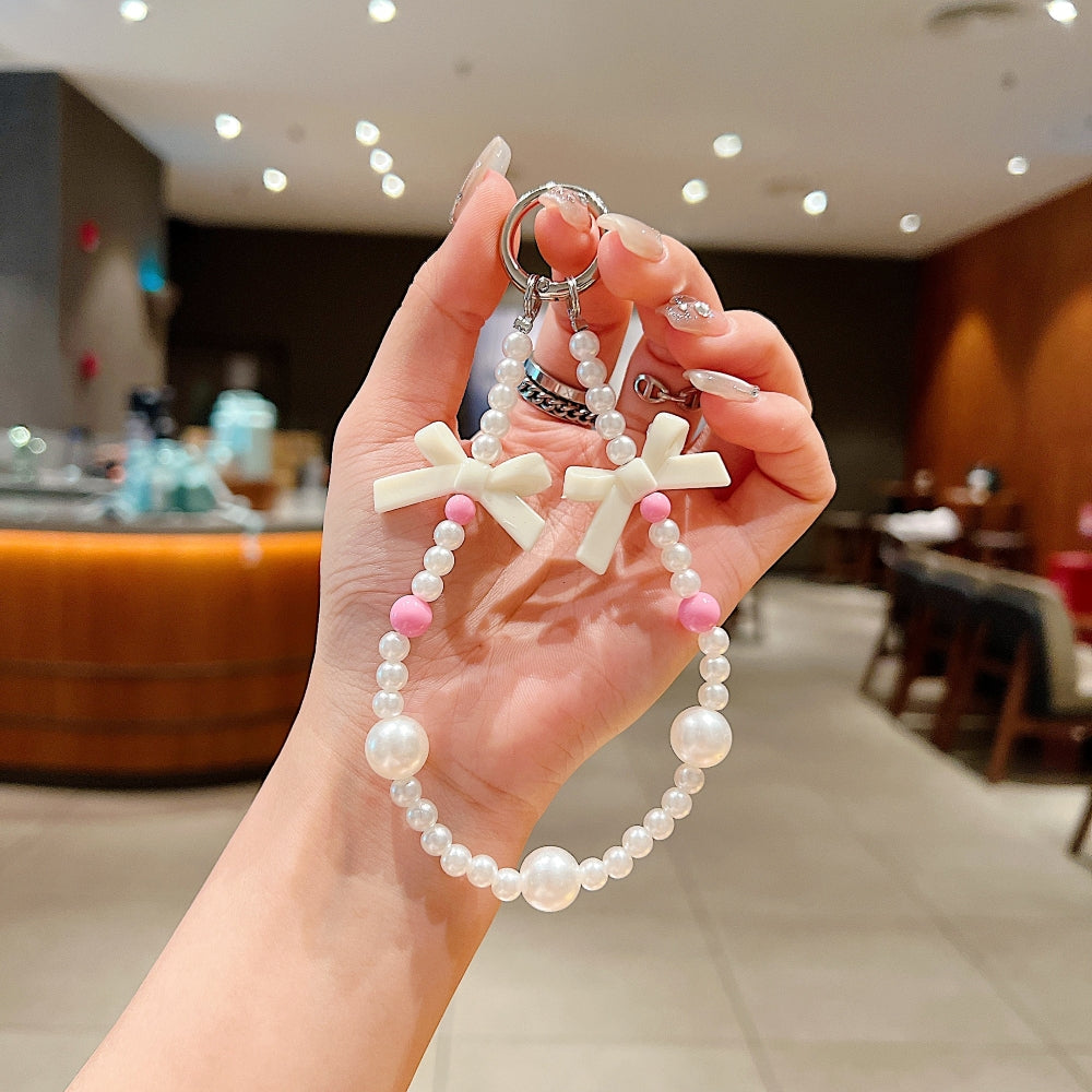 Sweet Pearl Bow Chain Style Phone Charm | Keychain | Handbag Charm