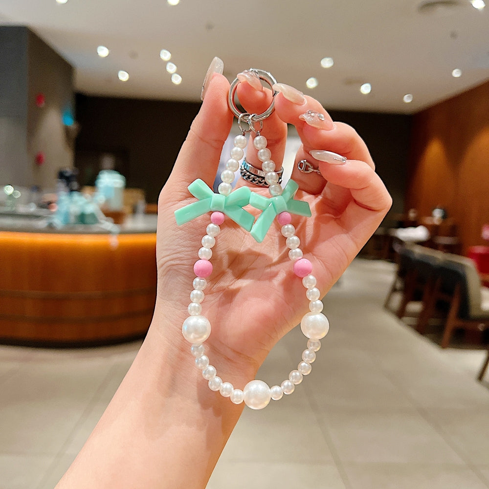 Sweet Pearl Bow Chain Style Phone Charm | Keychain | Handbag Charm
