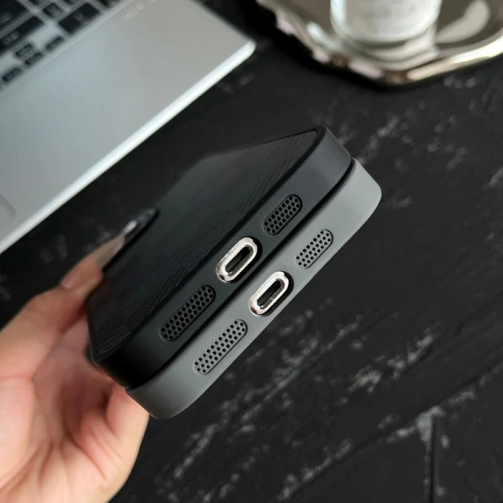 Synthetic Fiber Grid Texture Phone Case