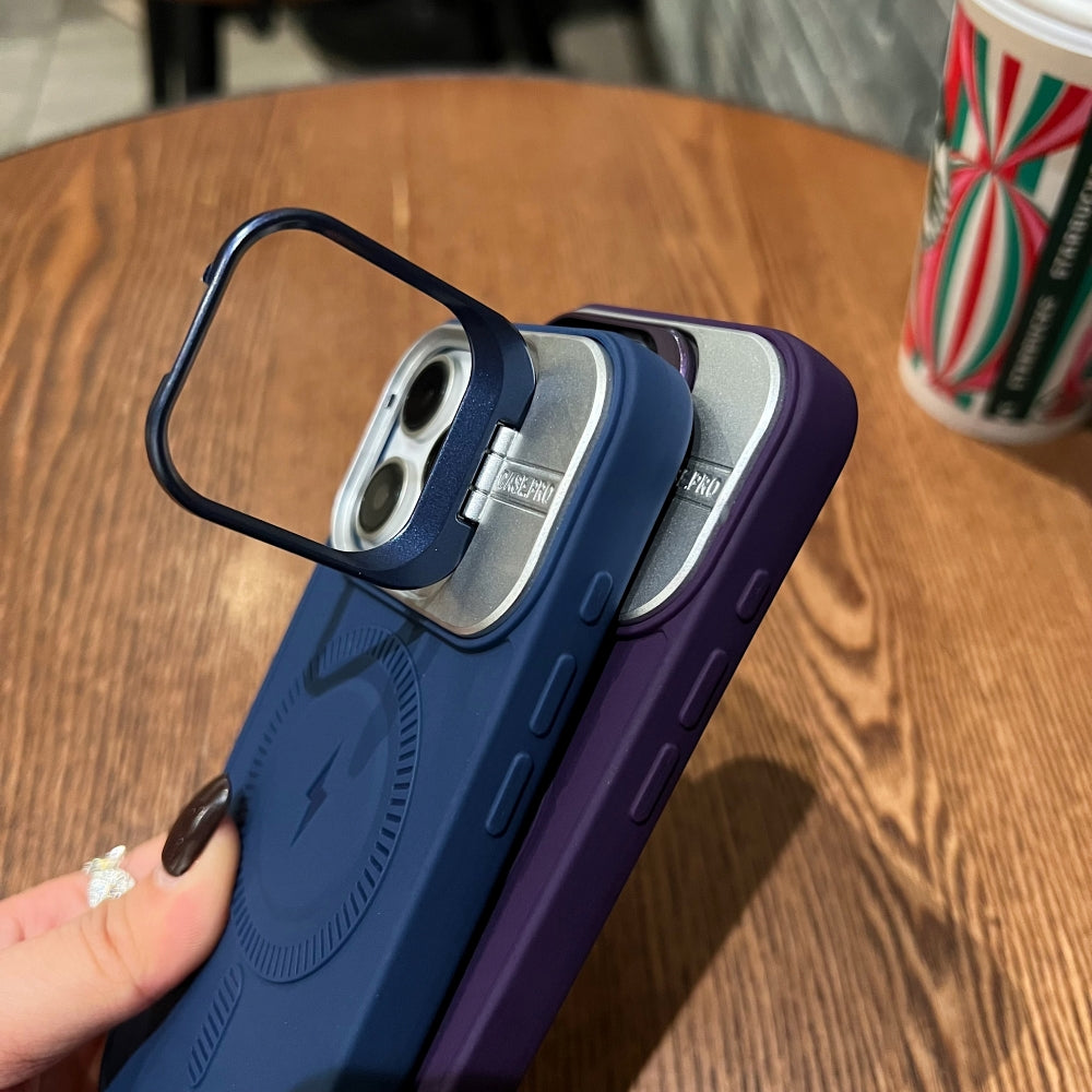 TPU Silicone Magnetic Wireless Kickstand Phone Case - iPhone 15