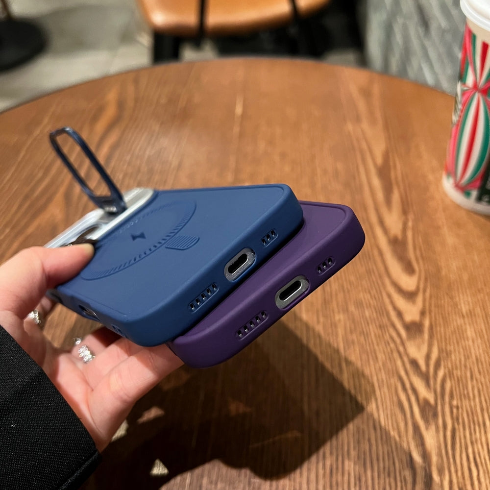 TPU Silicone Magnetic Wireless Kickstand Phone Case - iPhone 15