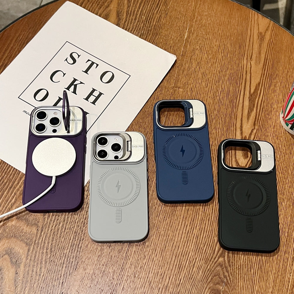 TPU Silicone Magnetic Wireless Kickstand Phone Case - iPhone 15