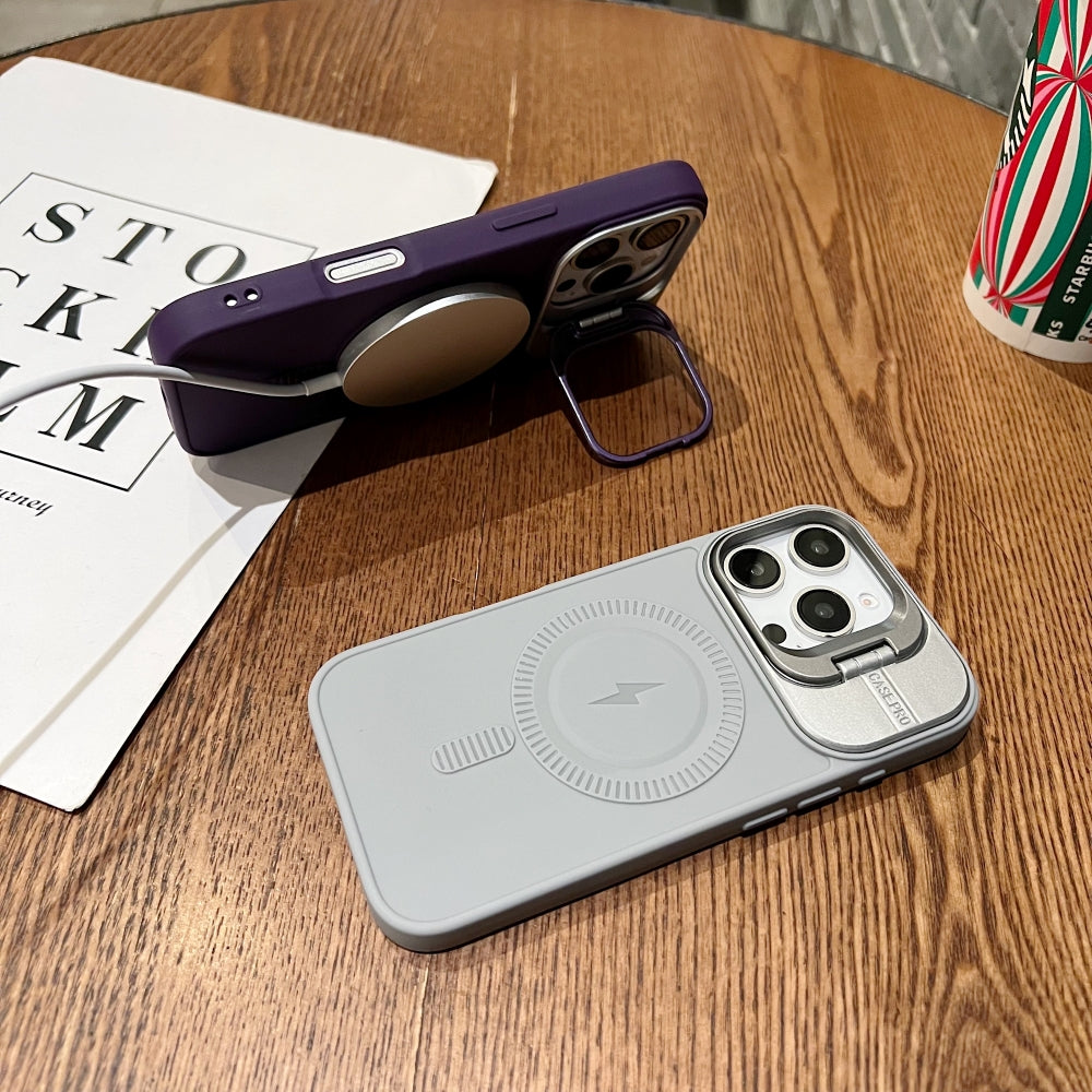 TPU Silicone Magnetic Wireless Kickstand Phone Case - iPhone 15