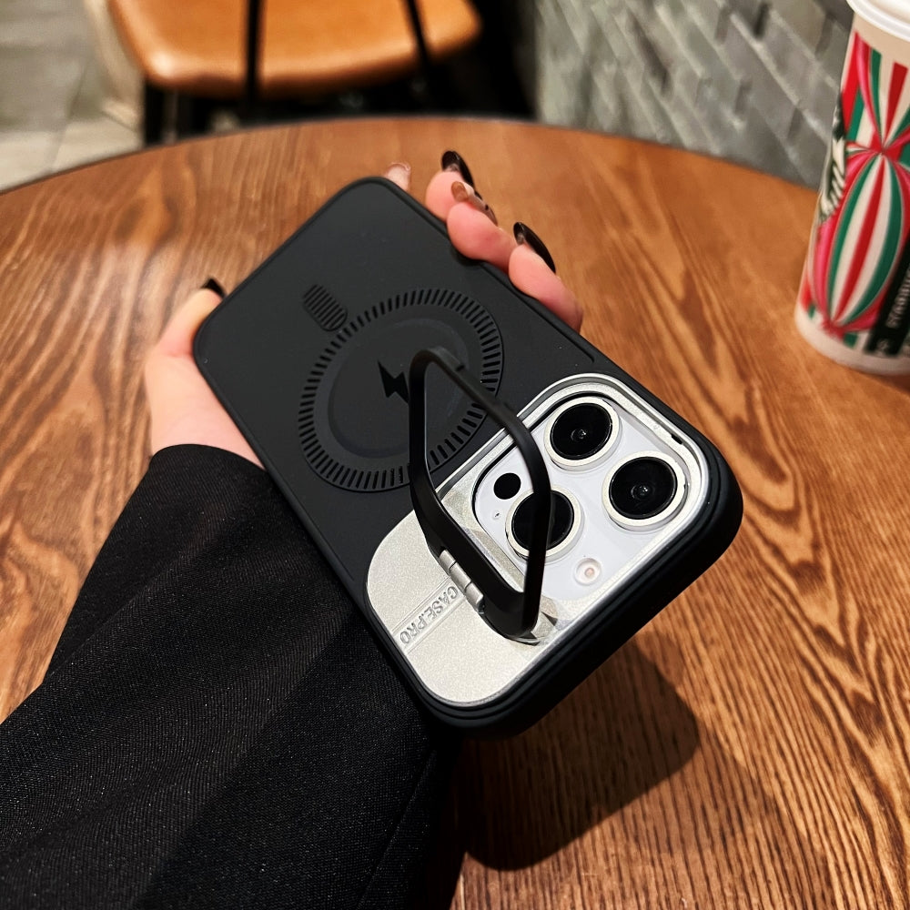 TPU Silicone Magnetic Wireless Kickstand Phone Case - iPhone 15