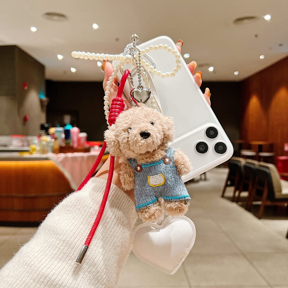 Teddy Bear Ornament Bow Rope Phone Charm | Keychain | Handbag Charm