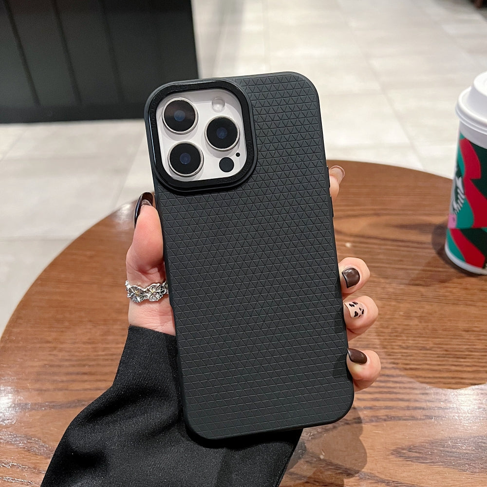 Textured Design Metal Camera Protection PC (Hard) Phone Case - iPhone 16