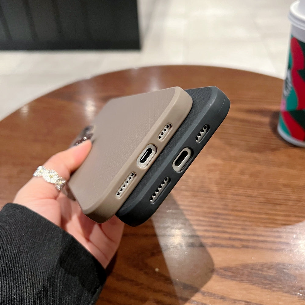 Textured Design Metal Camera Protection PC (Hard) Phone Case - iPhone 16