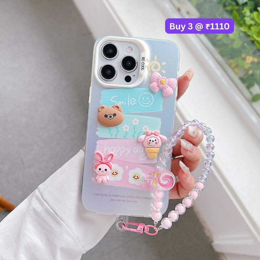 Toy PC (Hard) Printed Phone Case with Bracelet | Mobile Cover - iPhone 14