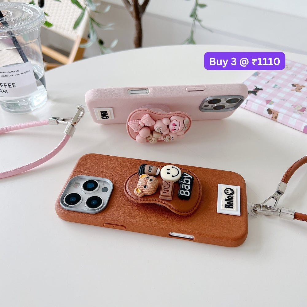 Toy Story Holder PU Leather Phone Case | Mobile Cover with Bracelet - Vivo Y16