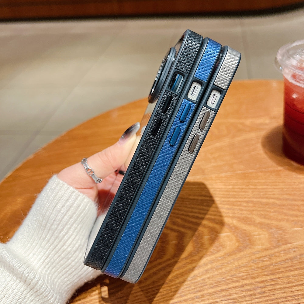 Luxury Transparent Anti-shock Metal Camera Ring Case - iPhone 15 Pro