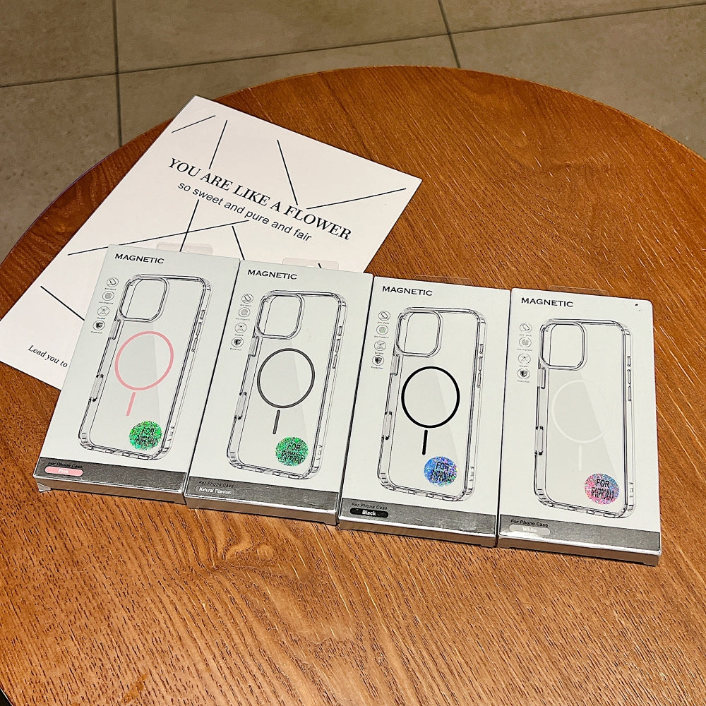 Transparent Flock Lining Magsafe Phone Case