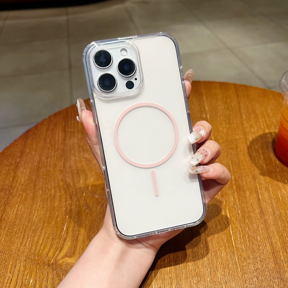 Transparent Flock Lining Magsafe Phone Case