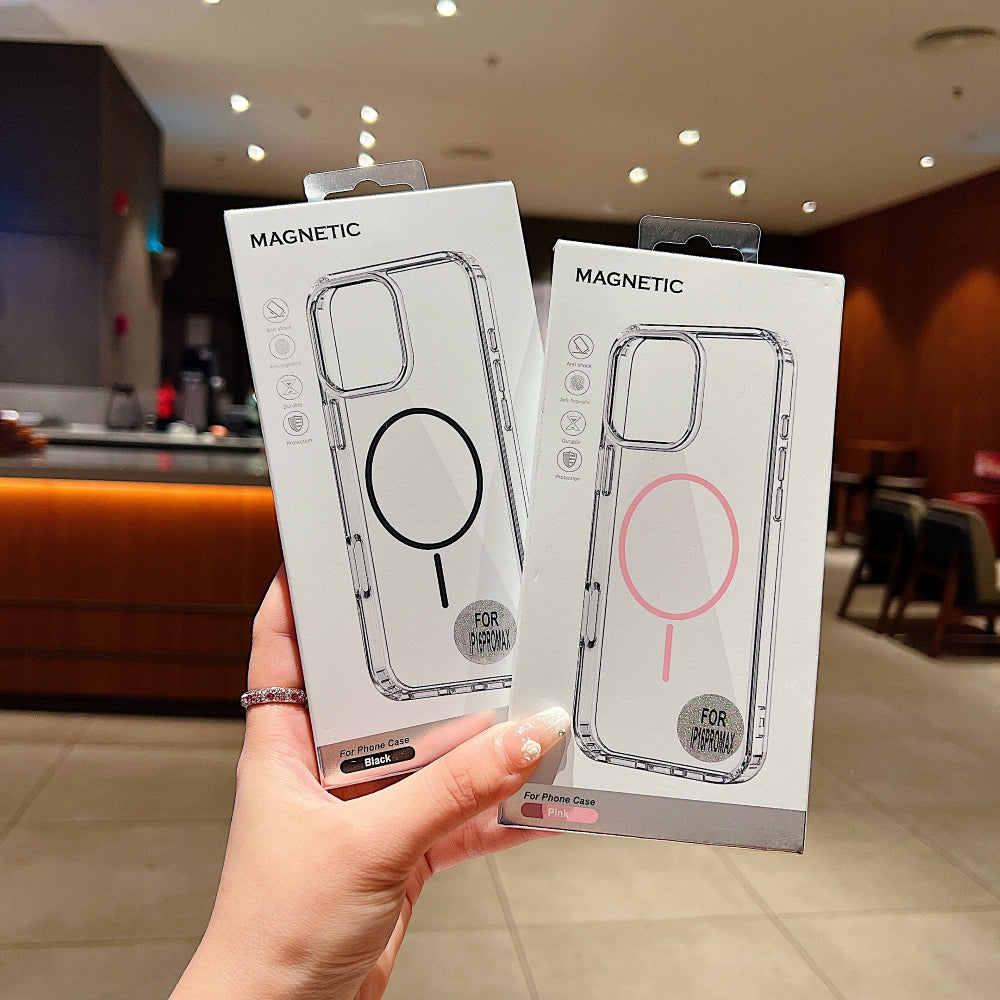 Transparent Flock Lining Magsafe Phone Case