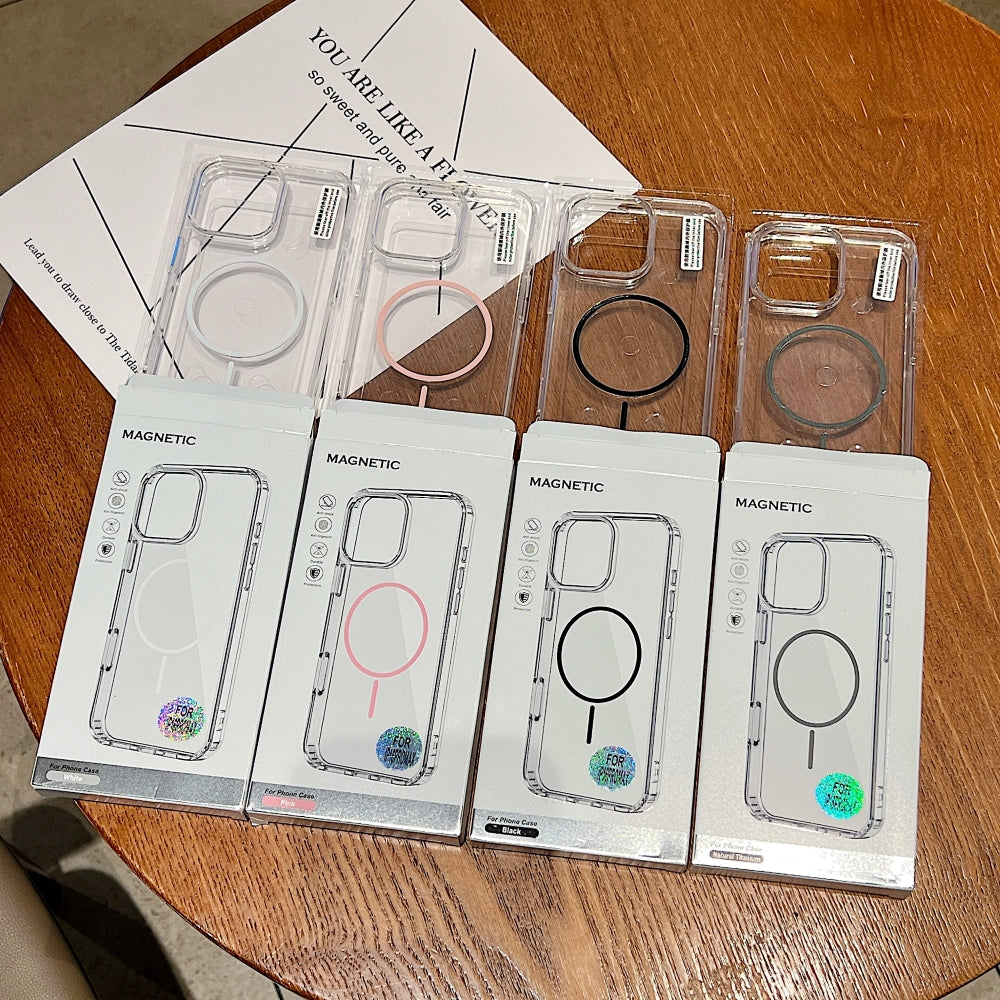 Transparent Flock Lining Magsafe Phone Case