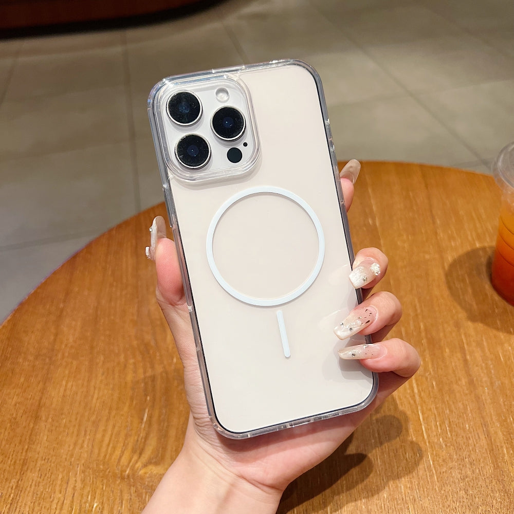 Transparent Flock Lining Magsafe Phone Case