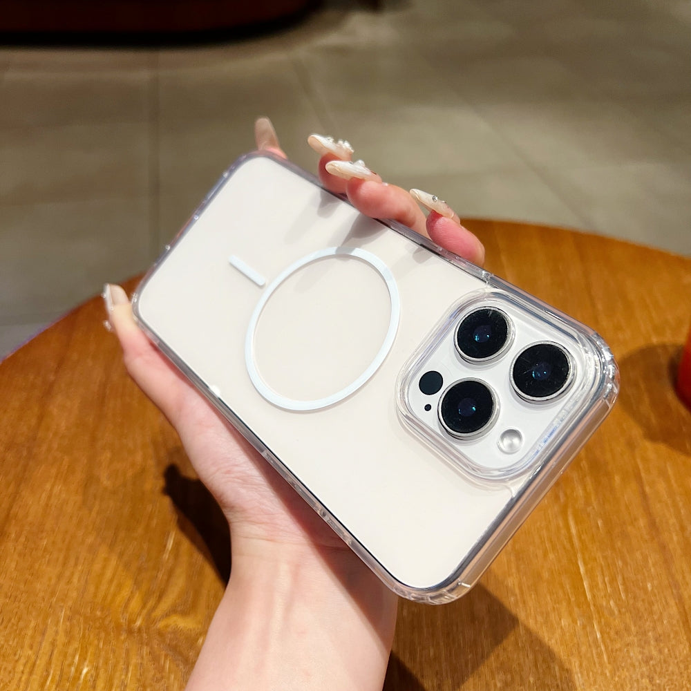 Transparent Flock Lining Magsafe Phone Case
