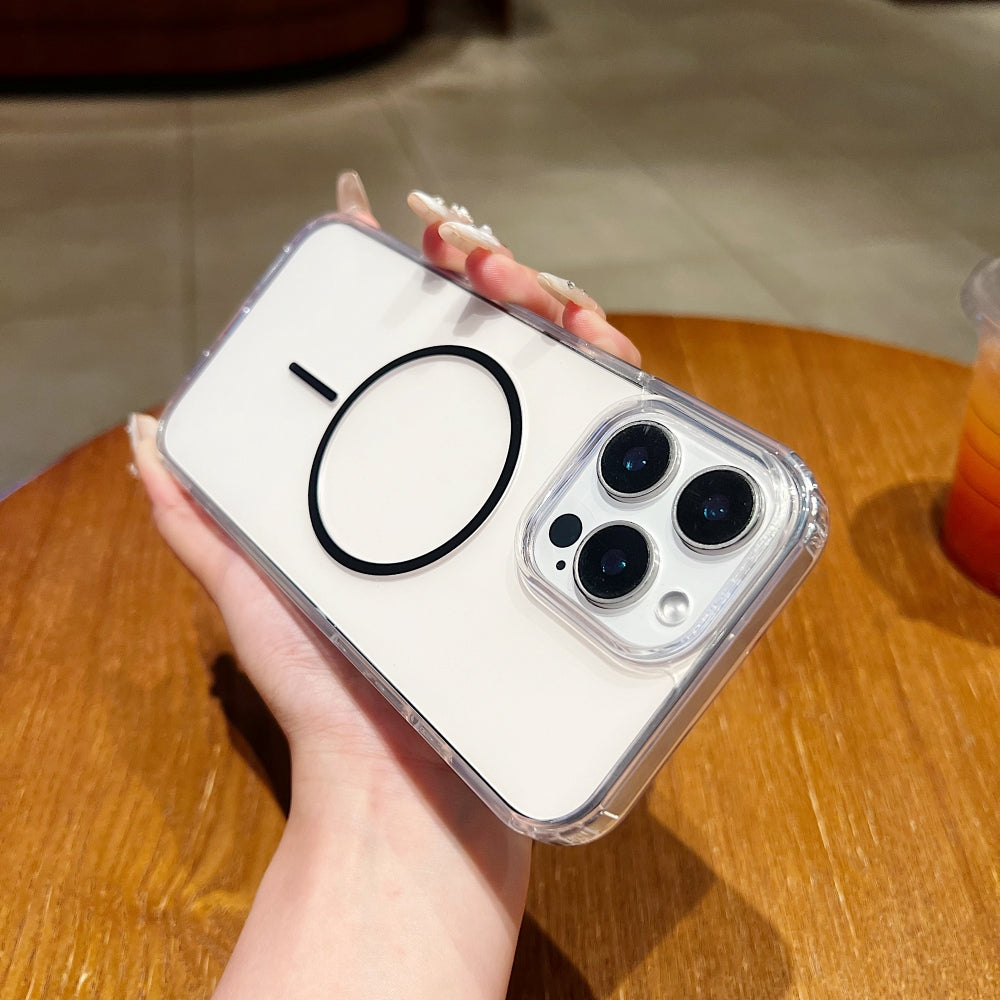 Transparent Flock Lining Magsafe Phone Case