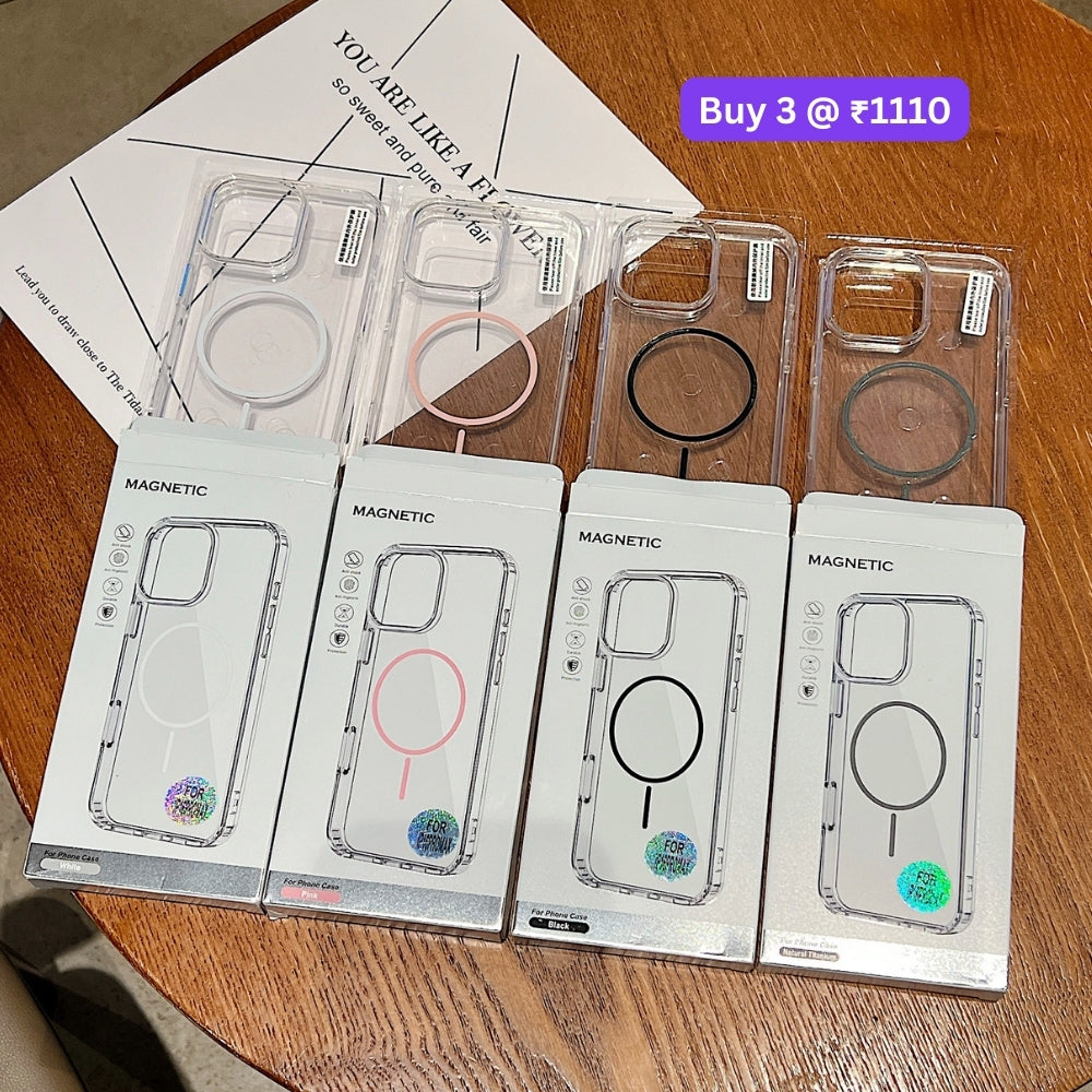 Transparent Flock Lining Magsafe Phone Case - iPhone 14 Pro