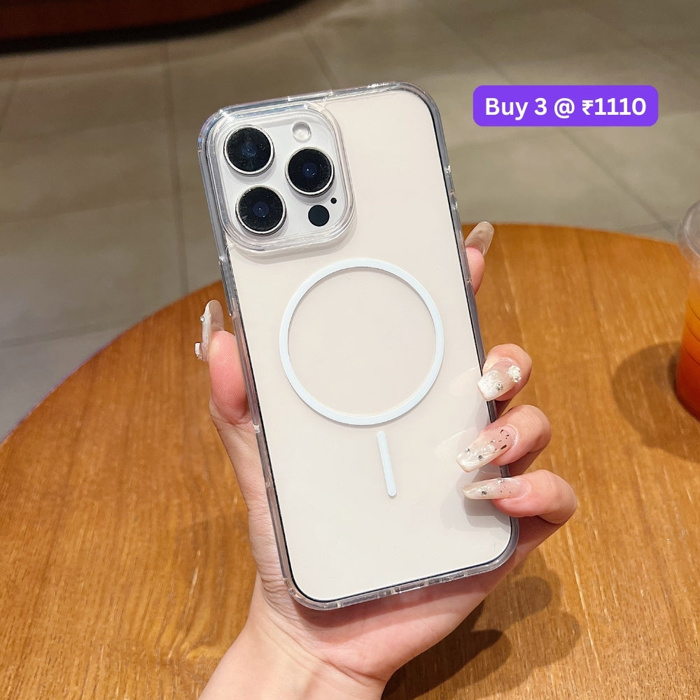 Transparent Flock Lining Magsafe Phone Case - iPhone 14 Pro